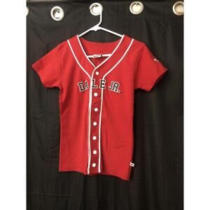 Dale Earnhardt Jr. Youth Size Large Red Button Up Jersey Shirt Chase Authentics